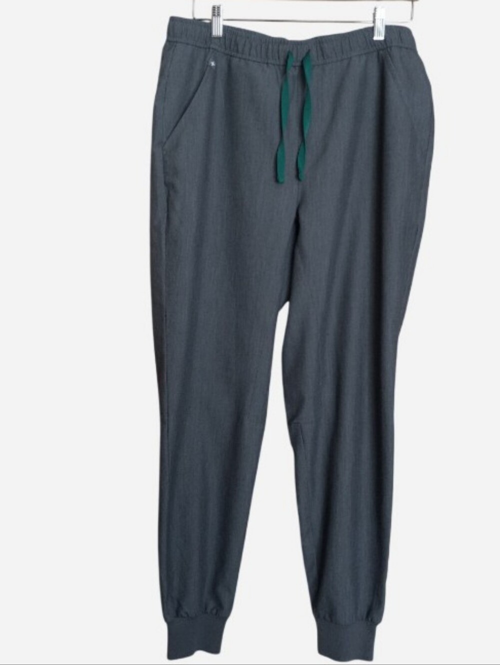 Figs Tansen Jogger Scrub Pants Graphite Gray w/ Green Drawstring Style MXXSW2004